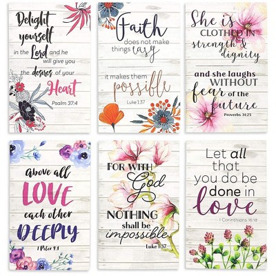 Juvale Floral Bible Verses Notebook Journals (6 Pack), 6 Designs