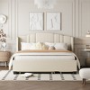 Upholstered Platform Bed With Wingback Headboard, Queen Size Bed Frame With Twin Trundle, 2 Drawers, No Box Spring Needed - 2 of 4