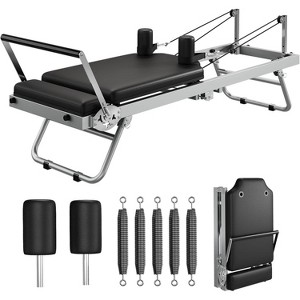 Foldable Pilates Reformer Machine for Home Gym, Wide Adjustable Reformer with Springs, 450 Lbs Capacity - 1 of 4