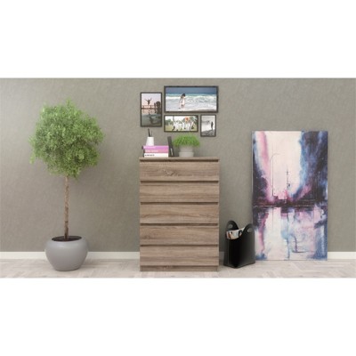 Scottsdale Truffle Gray 5-Drawer Engineered Wood Chest