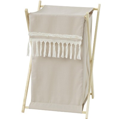 Sweet Jojo Designs Boy or Girl Gender Neutral Unisex Laundry Hamper Bohemian Fringe Taupe and Ivory