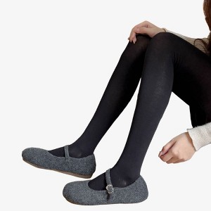 Anna-Kaci Women's Opaque Stretch Tights with Soft Elastic Waistband and Smooth Finish - 1 of 4