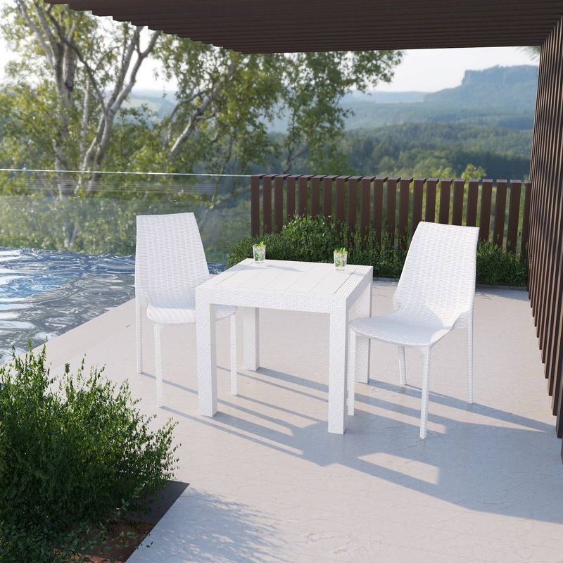 LeisureMod Kent Modern Outdoor Plastic Dining Chair Stackable Design, 2 of 10