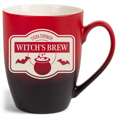 100 North Magic Potion 10 Ounce Red and Black Two Toned Ombre, Comfortably Fits Your Hands, Ceramic Tea Coffee Cup Mug, Witch's Brew