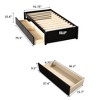 CAVINAS Twin Size Bed Modern Pine Bed Frame with 2 Storage Drawers and Slats for Bedroom, No Box Spring Needed - 3 of 4