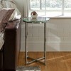 Set of 2 Vivian Glam X Leg Round Side Tables Glass/Chrome - Saracina Home: Geometric Accent Table Duo - 2 of 4