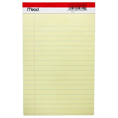 Mead Junior Legal Pad, 5" x 8", 50 Sheets (Pack of 20)