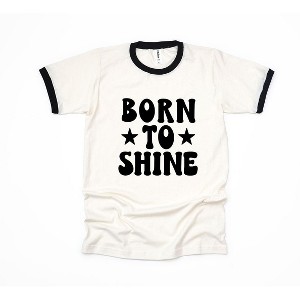 Simply Sage Market Women's Born To Shine Stars Short Sleeve Ringer Tee - 1 of 4