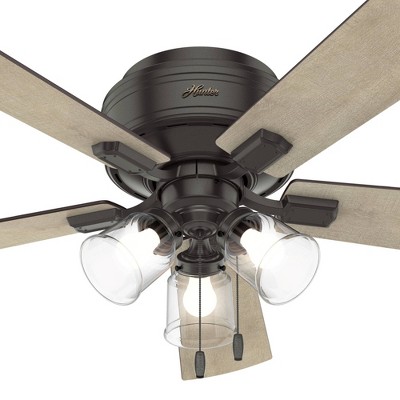 52" Noble Bronze Low Profile Ceiling Fan with LED Light