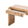 Sapphtopaz Wooden Console Table with 2 Large Drawers, Burl Veneer Entryway Table with Metal Handles, Side Table for Living Room, Entryway - 2 of 4