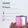 Advent Pillar Candles Set of 5 ¨C 3x6 Inch Unscented Dripless Purple Candles, Rustic Finish for Christmas Decor and Advent Wreath Displays - 2 of 4