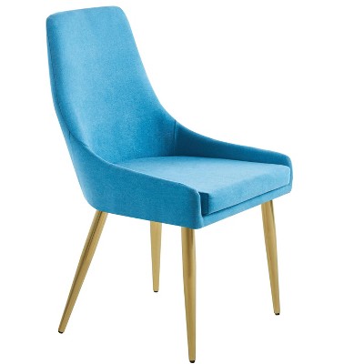 NicBex Set of 2 Dining Chair with Curved Back Modern Upholstered Armless Accent Chair with Metal Legs for Kitchen,Dining Room