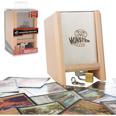 Monster Guillotine Wooden Deck Box -Trading Card Case -Holds 100 Sleeved TCGs- Compatible w Yugioh, Magic The Gathering, Pokemon