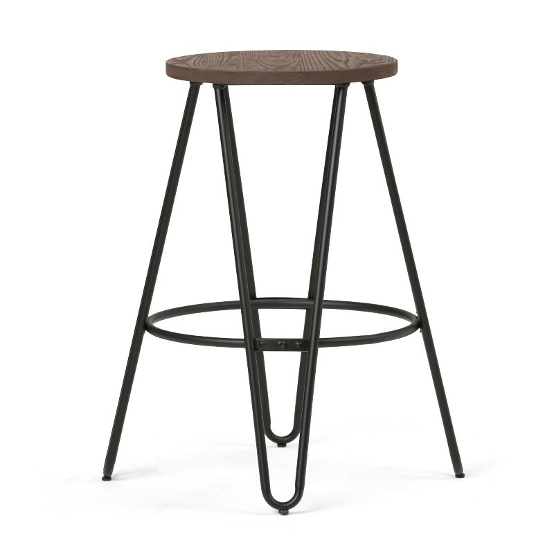 Kendall Metal Barstool with Wood - WyndenHall, 4 of 11