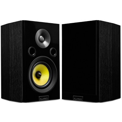 Fluance Signature HiFi 2-Way Bookshelf Surround Sound Speakers for a 2-Channel Stereo or Home Theater System - Black Ash