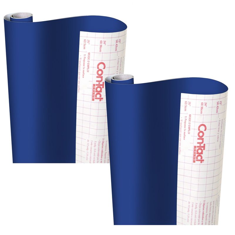 Con-Tact® Brand Creative Covering™ Adhesive Covering, Royal Blue, 18" x 16 ft, Pack of 2, 1 of 4
