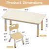 Height Adjustable Kids Table & 6 Chairs Set, Graffiti Top, Storage Box, Ages 2-10 - 3 of 4