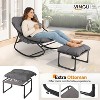 VINGLI Outdoor Rocking Chair with Ottoman, Comfortable Cushioned Lounge Chair for Indoor & Outdoor, Supports 400 LBS, Grey - 4 of 4