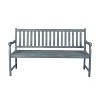 Laurel 3-Seat Slat-Back Acacia Wood Outdoor Garden Patio Bench - JONATHAN Y - 3 of 4
