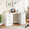 Costway 53" Computer Desk with Power Outlets Large Executive Desk with 4 Storage Drawers Gray/White - 4 of 4