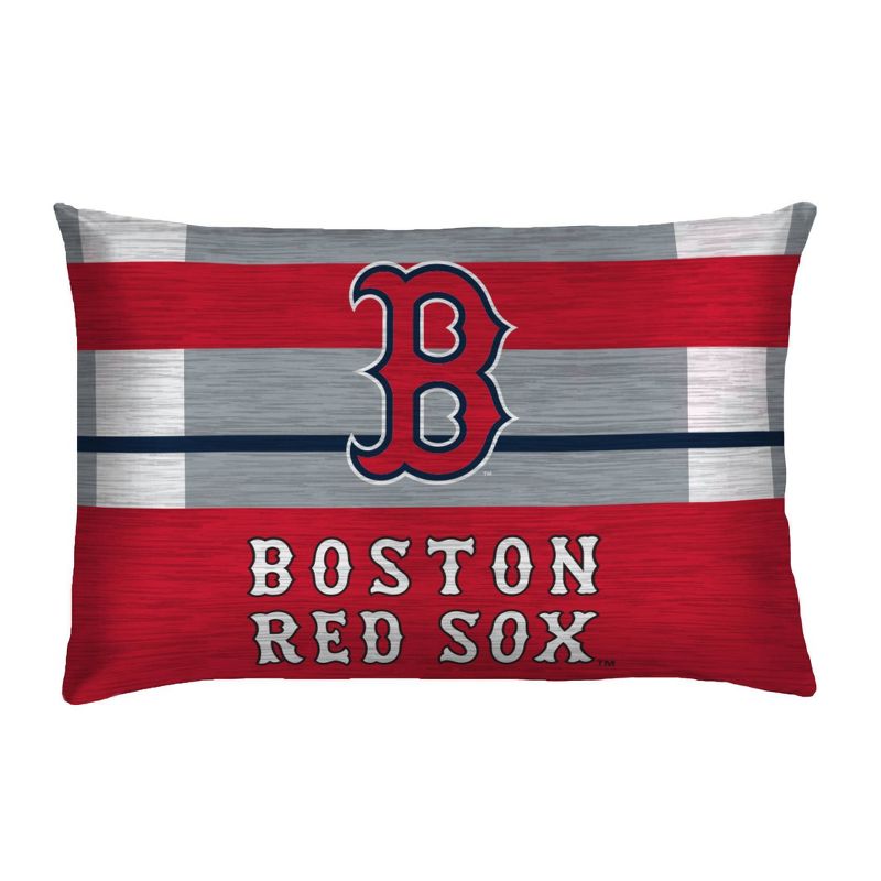 MLB Boston Red Sox Heathered Stripe Queen Bedding Set in a Bag - 3pc, 3 of 4