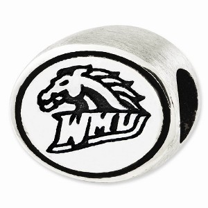 Black Bow Jewelry Sterling Silver & Enamel Western Michigan University Collegiate Bead - 1 of 3