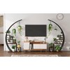 5 Tier Metal Plant Stand, Half-Moon Shape Plant Rack With Hanging Hooks, Tall Plant Holder for Home Decor, Garden, Balcony - 2 of 4