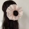 Kitcheniva Large Embroidered Lace Scrunchie 1 Pcs, Pink - 3 of 3