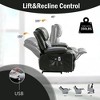 PAGED Modern Swivel Massage Recliner Chair with Heating, PU Leather Rocking Chair with Cup Holders, Side Pocket and USB Port for Living Room - 2 of 4