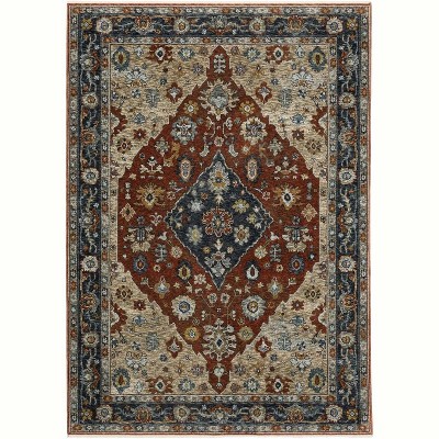 Oriental Weavers Aberdeen 1143H Rust/ Blue Indoor Area Rug - 3'3" x 5'