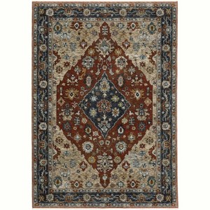 Oriental Weavers Aberdeen 1143H Rust/ Blue Indoor Area Rug - 3'3" x 5' - 1 of 1