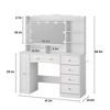 Makeup Vanity Desk with Mirror, Lights & Glass Top - 2 of 4