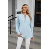 Women's V-Neck Button Long Sleeve Casual T-Shirt Fall Knitted Lightweight Tunic Tops - 3 of 4