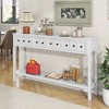 CAVINAS Rustic Console Table with 4 Drawers and Bottom Shelf for Storage,60 inch Entryway Table for Living Room,Hallway - 2 of 4