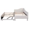 MAYEERTY Twin Size L-Shaped Upholstered Daybed, Pop Up Trundle, Bedroom, Beige - 4 of 4