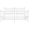 vidaXL White Metal Bed Frame with Headboard and Footboard - Double Bed with Under Storage Space - 4 of 4