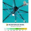 10ft Heavy Duty Cantilever Patio Umbrella with Solar LED Lights and Weighted Base, 2-Tier Aluminum Offset Outdoor Umbrella with 360-Degree Rotation - 3 of 4