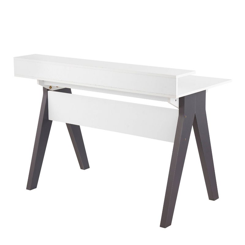 Wishbone Contemporary Computer Desk Wood Gray/White - LumiSource, 4 of 11