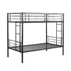 NicBex Twin Size Bunk Bed Metal Bed Frame with Ladder and Full Length Guardrail, No Box Spring Required, Black - 3 of 4