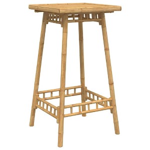 vidaXL Outdoor Bar Table Bamboo Tall Footrest Outdoor Bar Table Square - 1 of 4