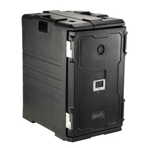 VEVOR Insulated Food Pan Carrier, 109 Qt Hot Box for Catering, LLDPE Food Box Carrier with Double Buckles, Front Loading Food Warmer, Black - 1 of 4