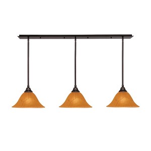 Toltec Lighting Any 3 - Light Chandelier in  Dark Granite with 14" Tiger Shade - 1 of 1