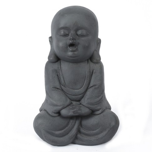 LuxenHome 16.3" LuxenHome Gray MgO Meditating Buddha Garden Statue - image 1 of 4