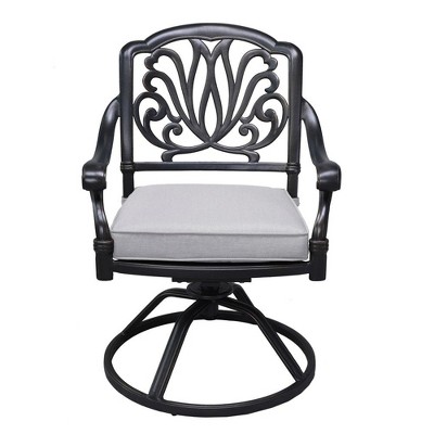 PAGED Set of 2 Patio Dining Chairs,Modern Outdoor Dining Chairs with with Cushion,26 inch Aluminum Chairs Suitable for Patio,Garden