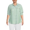 Lands' End Women's Linen Roll Sleeve Relaxed Tunic Top - 4 of 4