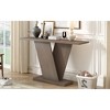 Console Table with Natural Wood Veneer, V-Base Design, Versatile Entryway or Sofa Table - 4 of 4