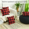 Christmas Pillow Covers 18x18 Set of 4, Red and Black Classic Buffalo Check Plaid Decorative Throw Pillow Covers - 3 of 3