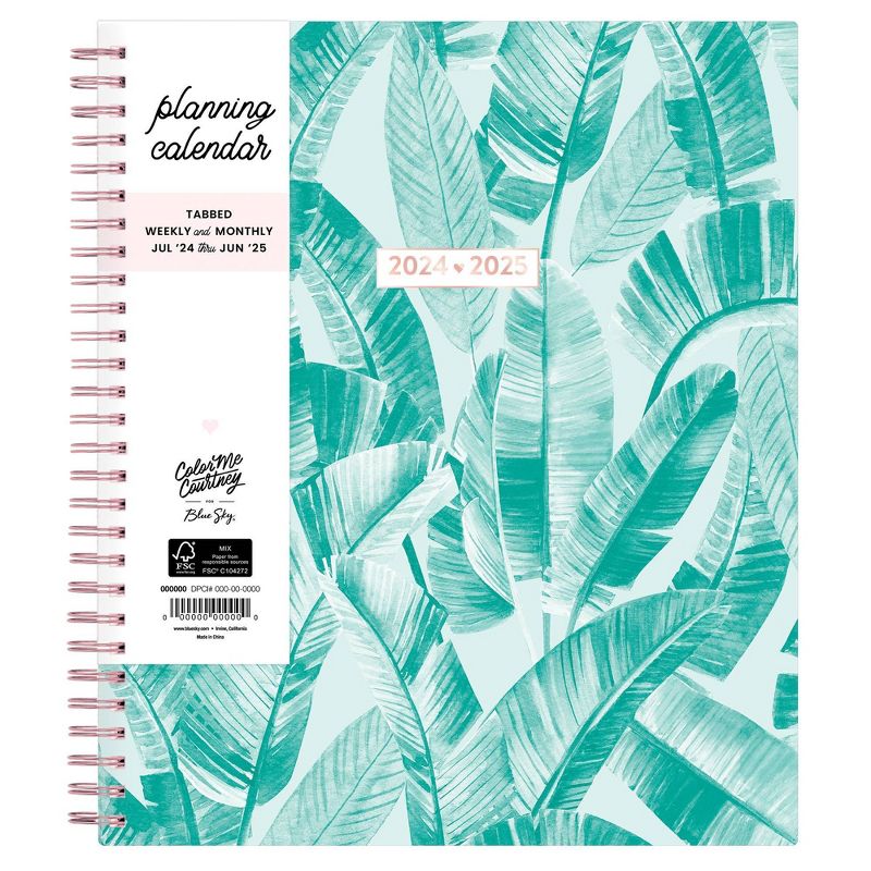 Color Me Courtney for Blue Sky 2024-25 Weekly/Monthly Planner Notes 10&#34;x8&#34; Soft Touch Paradise Mint, 4 of 13