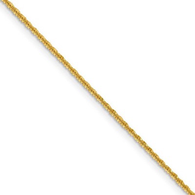 Black Bow Jewelry 1.5mm 14k Yellow Gold Solid Cyclone Chain Necklace