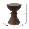 Wooakway Concrete Outdoor Side Table with Hourglass Design, Weather-Resistant Accent for Patio, Garden, or Balcony - 3 of 4